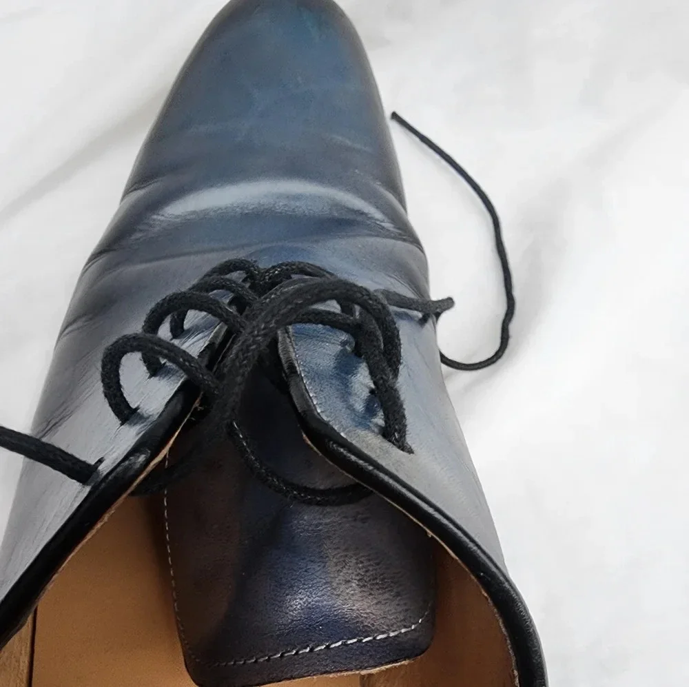 Maison Forte Asahi Classic Black Oxford Leather Tie Ups s 8.5